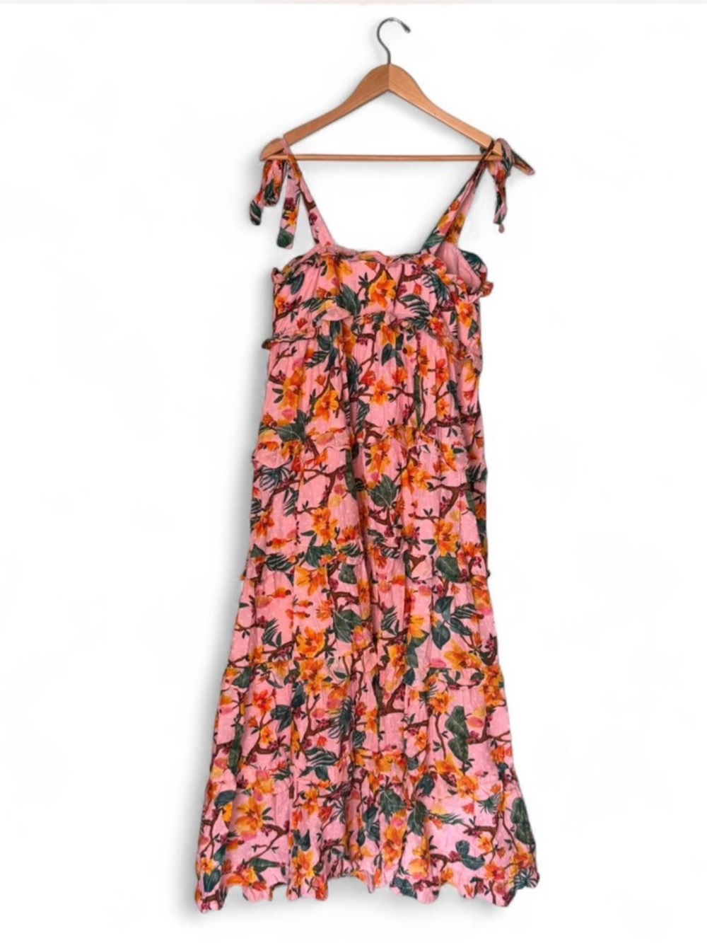 Farm Rio Square-Neck Tiered-Maxi Dress - Picture 3 of 12